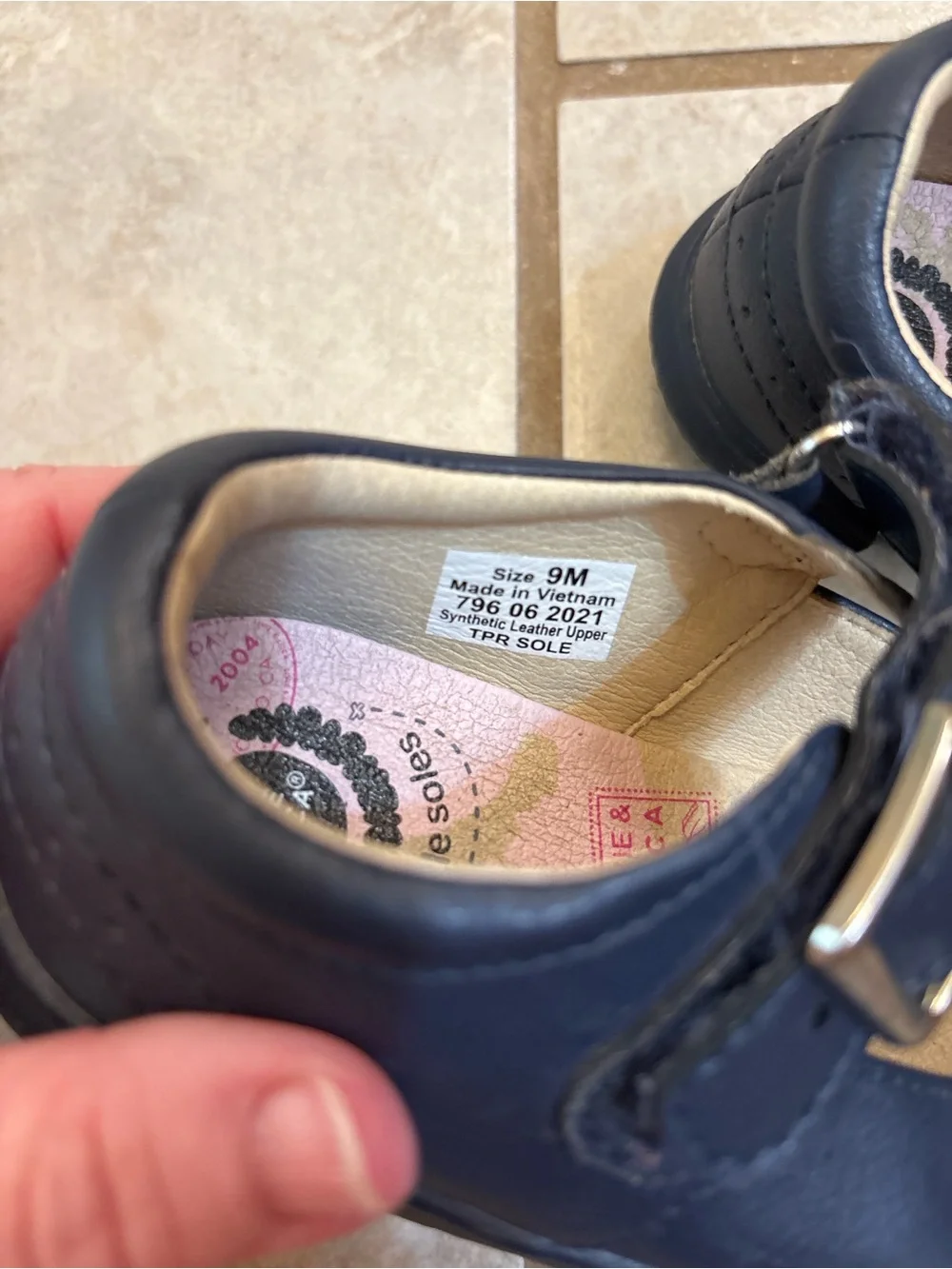 Livie & Luca Navy Blue Leather Mary Jane Shoes Toddler Girls Size 9